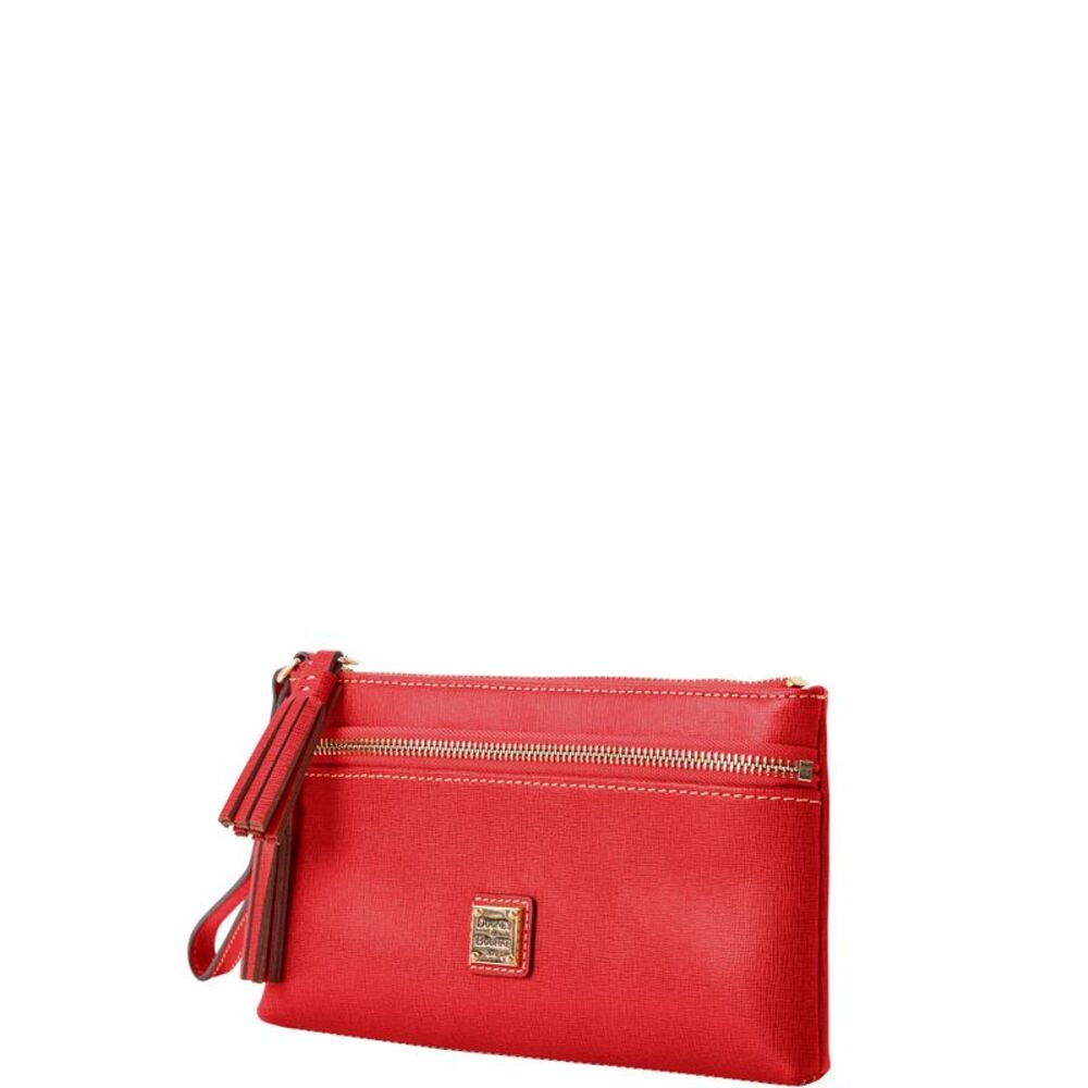 Dooney & Bourke Saffiano Double Zip Wristlet - Tomato - Picture 2 of 3